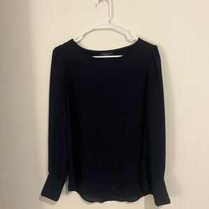 Grace Navy Button Sleeve Blouse